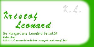 kristof leonard business card